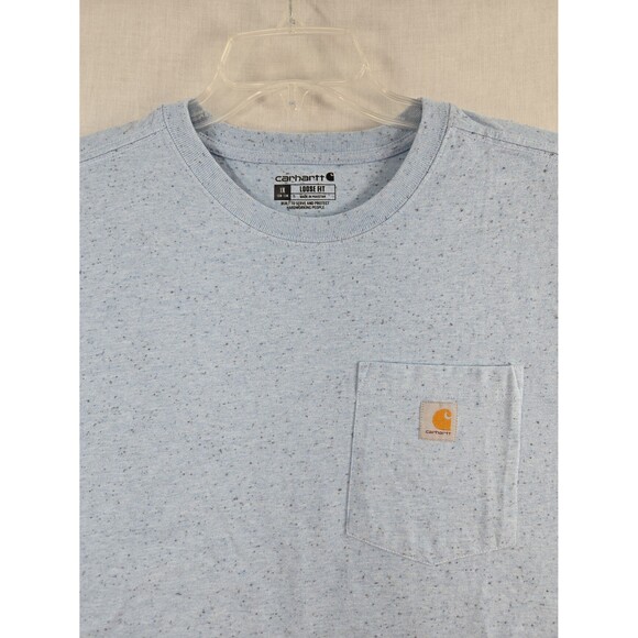 Carhartt Speckled Loose Fit T-Shirt Women's 1X Pocket Short Sleeve Light Blue - Picture 6 of 6